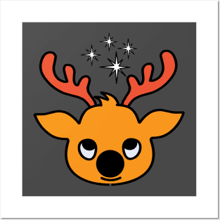 santa deer Posters and Art